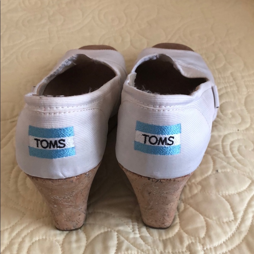 Toms white espadrilles with wedge heel
